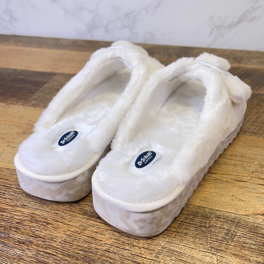 Dr. Scholl's Shoes Women's Staycay OG Slipper Tofu White Faux Fur Size 8 - Picture 6 of 12